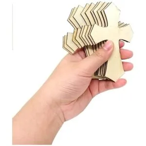 Honbay 30 piezas de madera sin terminar en forma de cruz_6