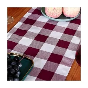 Tosewever Camino de mesa de granja a cuadros Buffalo_6