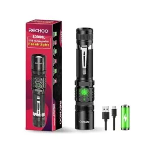 RCHOO Linterna recargable por USB doble interruptor_1