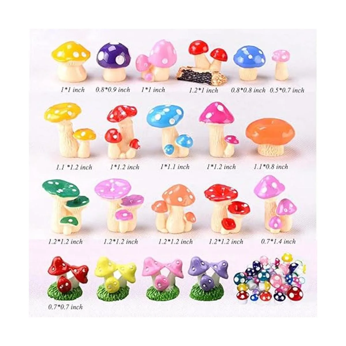 JKanruh 35 Pcs Miniature Resin MushroomCute Mushrooms_2