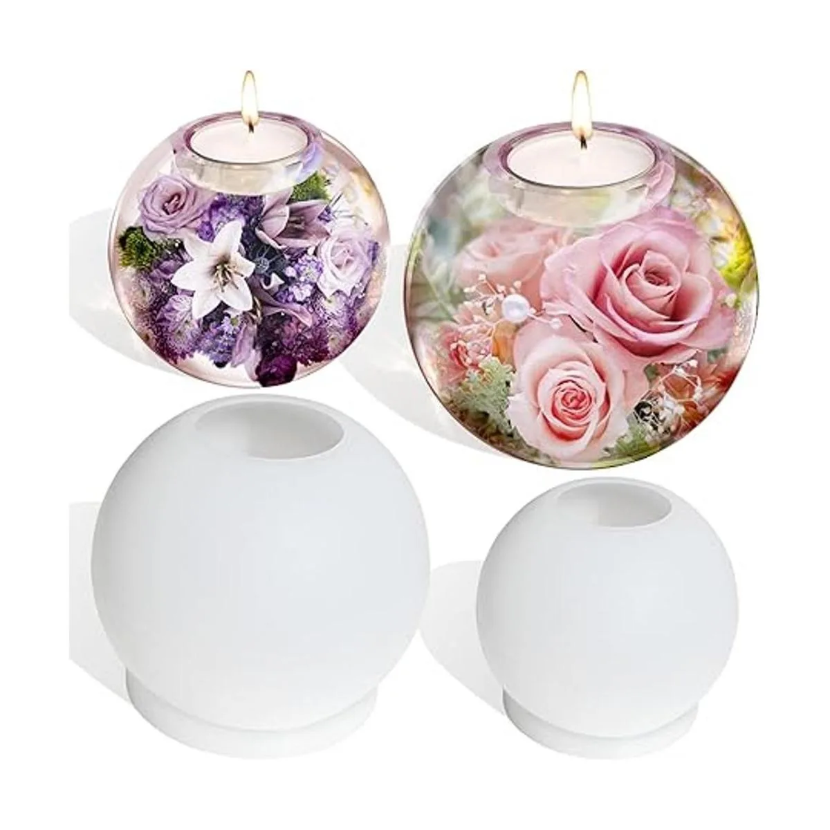 Actvty Portavelas Tealight moldes de resina 2 piezas de_1