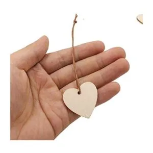 LASSUM 100 piezas 1.299 in Madera Corazón en forma de_4