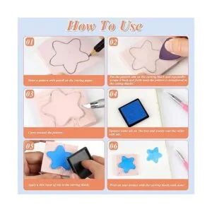 6 piezas de sellos de goma de 2 x 2 pulgadas con kit de_5