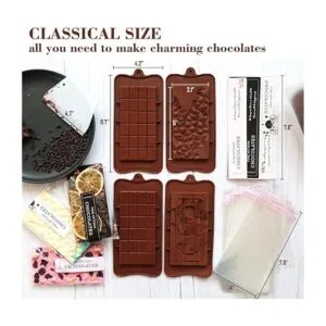Chocolate Bar Molds 100PCS Set Silicone Candy Mold With_5