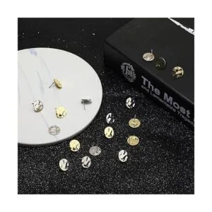 50 piezas de aretes redondos planos con agujero de bucle_3