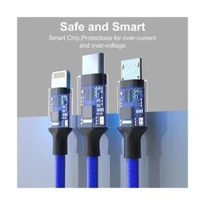 Multi 3 en 1 cable de carga USB largo para iPhone 9.8_5