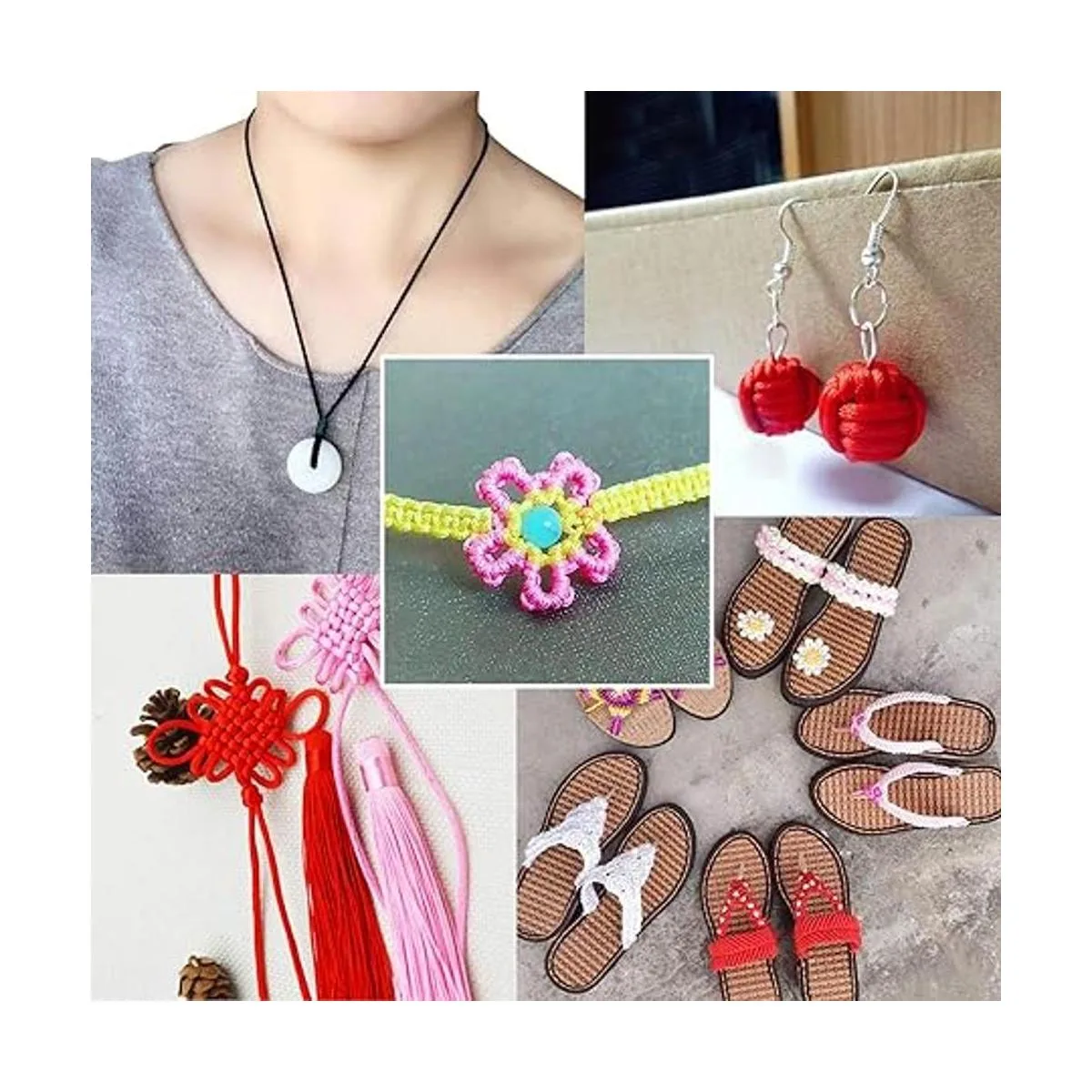 AUEAR Paquete de 10 cuerdas de nailon para joyería de_6