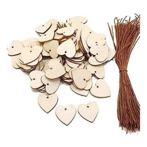 LASSUM 100 piezas 1.299 in Madera Corazón en forma de_1