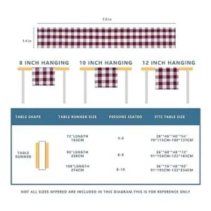 Tosewever Camino de mesa de granja a cuadros Buffalo_2