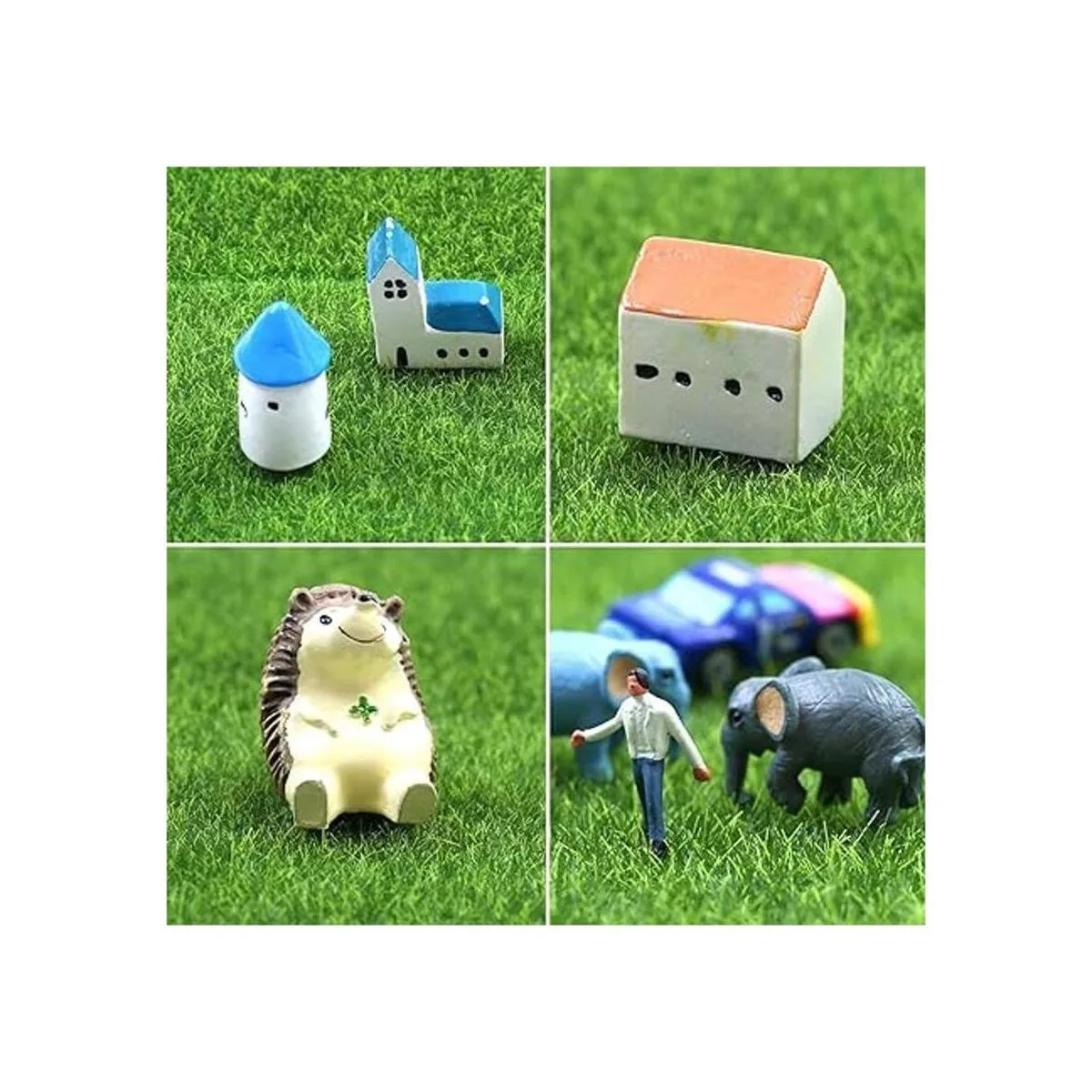 Elcoho 10 piezas artificiales de césped de jardín y césped_6