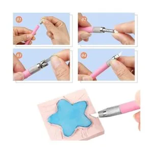 6 piezas de sellos de goma de 2 x 2 pulgadas con kit de_4