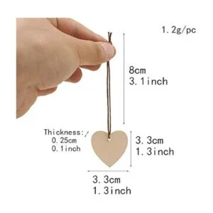 LASSUM 100 piezas 1.299 in Madera Corazón en forma de_2