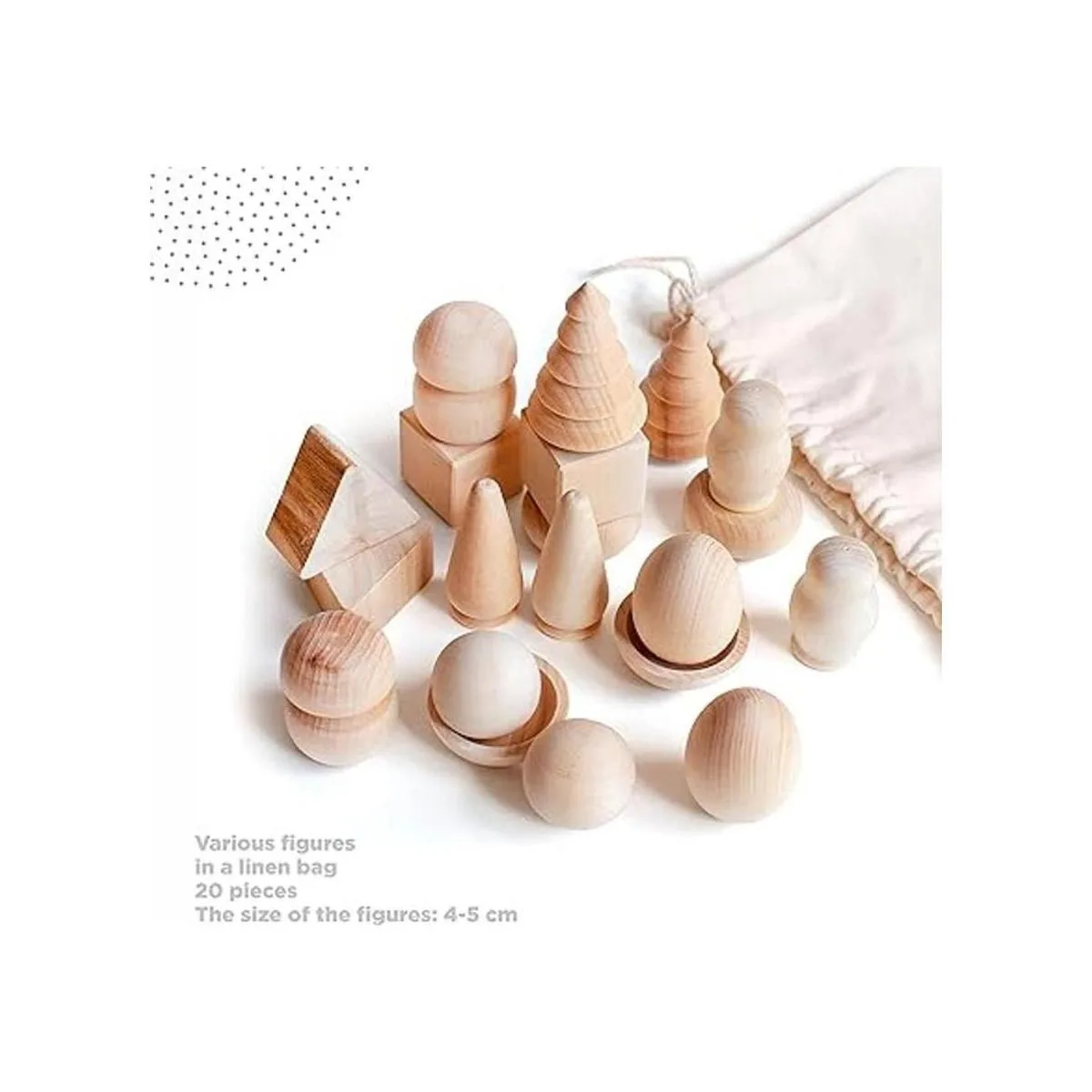 Ulanik DIY Juego de 20 figuras de madera sin acabar_6