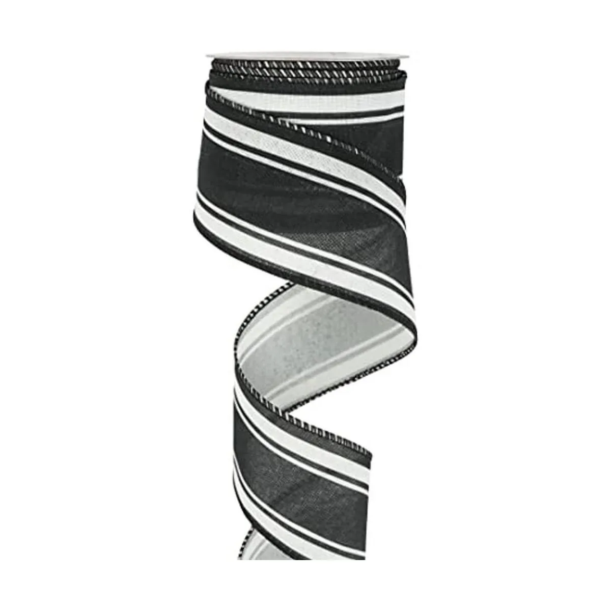 HUIHUANG Cinta de rayas blancas y negras con alambre de_1