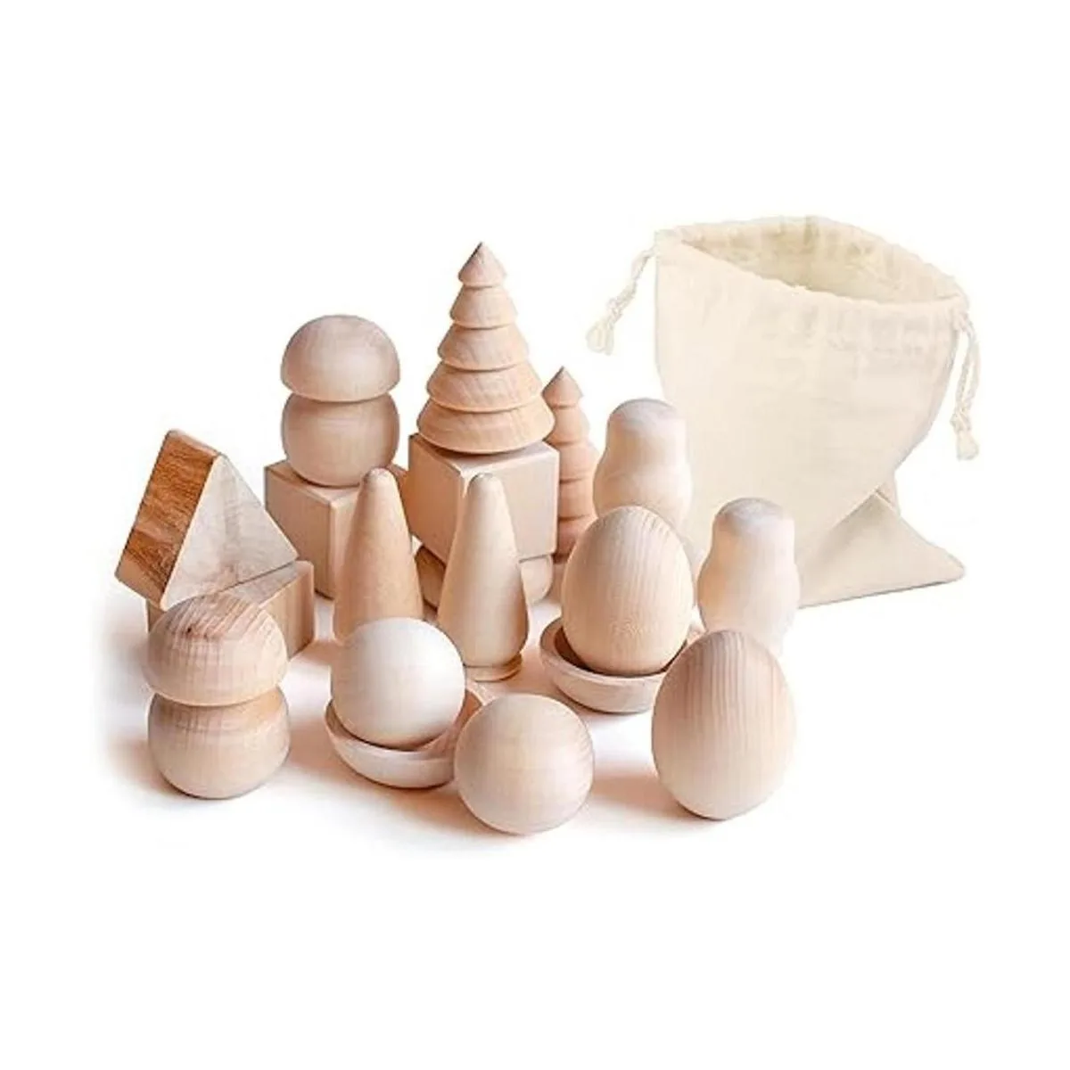 Ulanik DIY Juego de 20 figuras de madera sin acabar_2