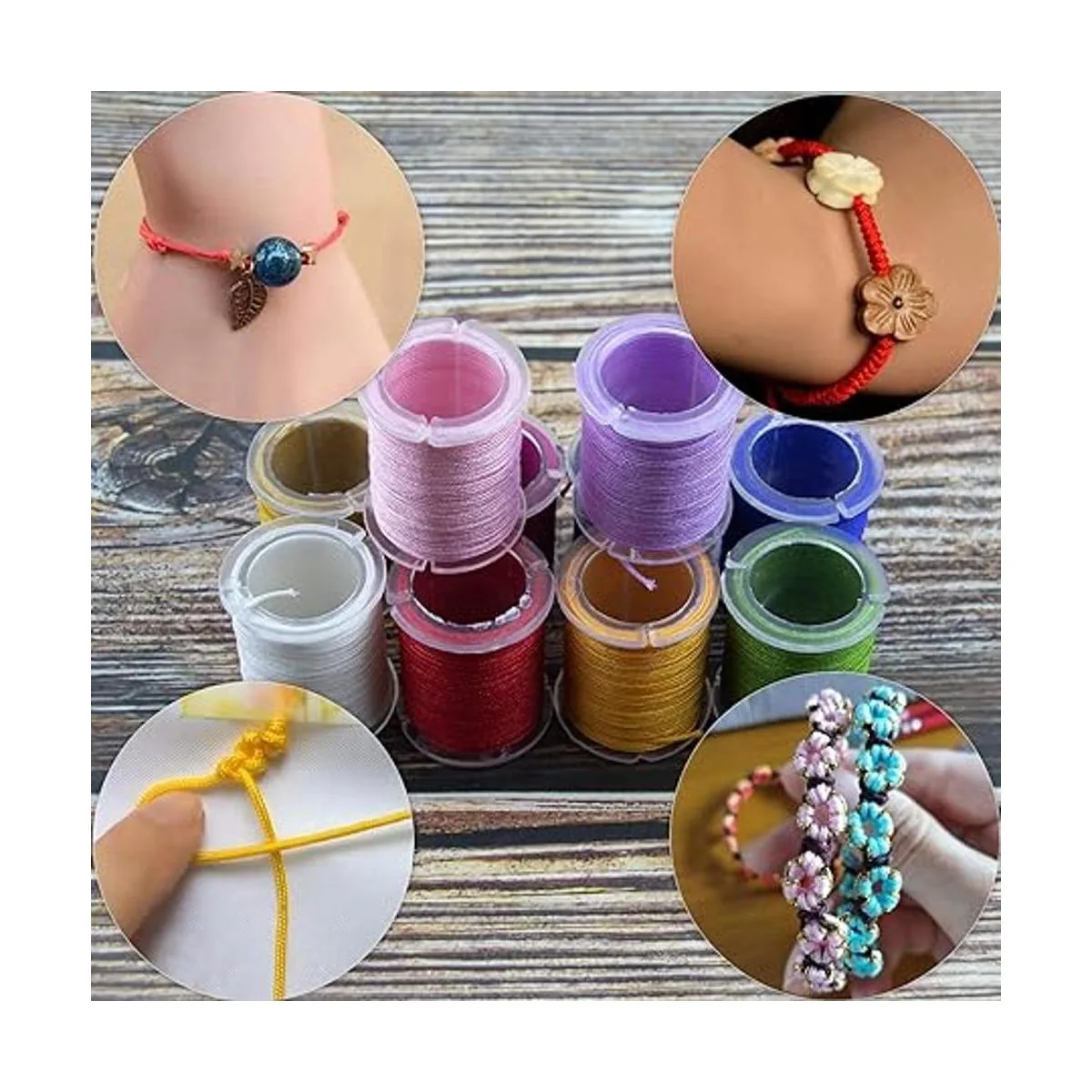 AUEAR Paquete de 10 cuerdas de nailon para joyería de_3