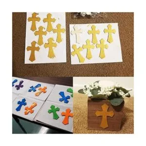 Honbay 30 piezas de madera sin terminar en forma de cruz_5