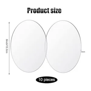 10 hojas circulares de acrílico transparente de 6_2