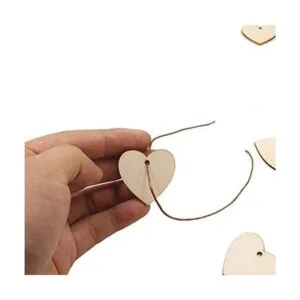 LASSUM 100 piezas 1.299 in Madera Corazón en forma de_3