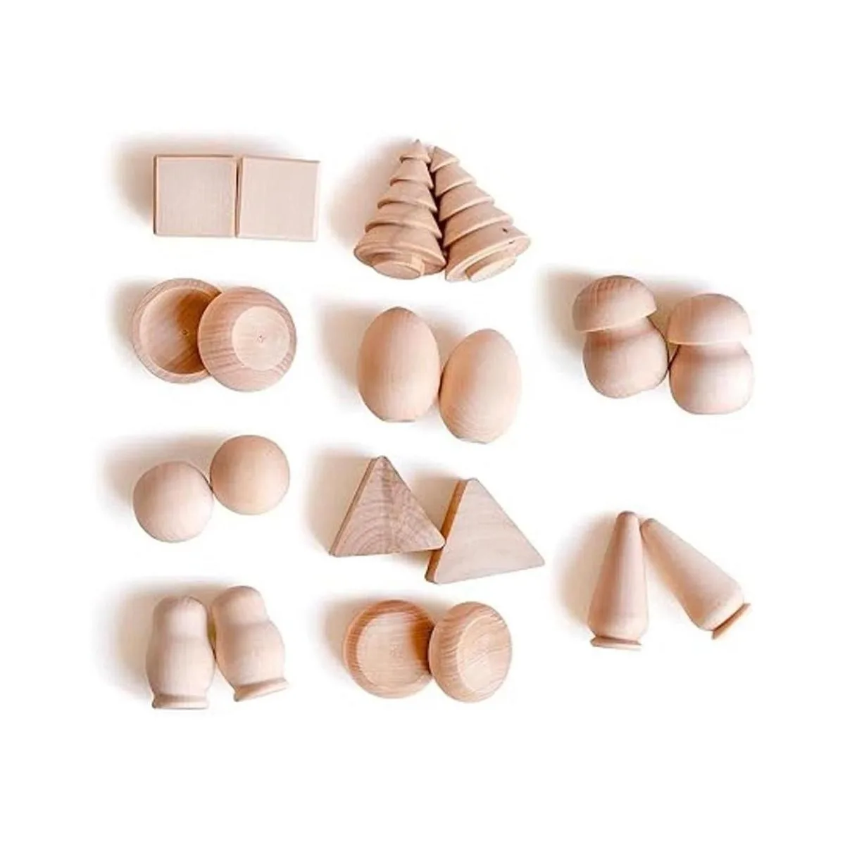 Ulanik DIY Juego de 20 figuras de madera sin acabar_3