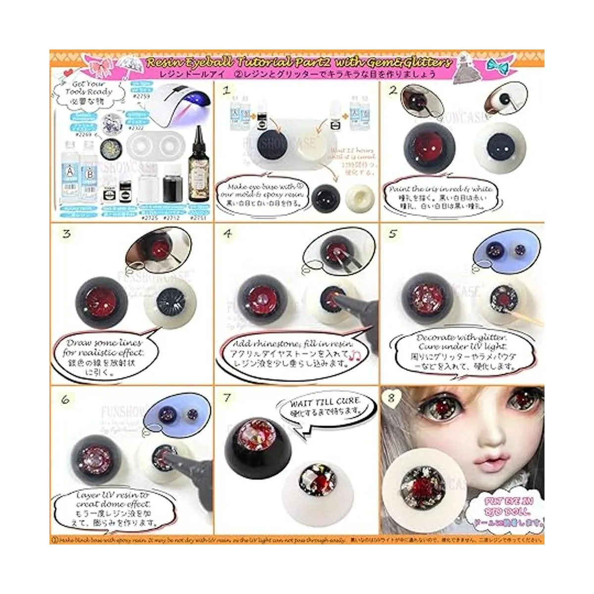 Funshowcase Moldes de silicona con cúpula de globo ocular_5