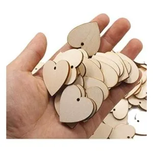 LASSUM 100 piezas 1.299 in Madera Corazón en forma de_6