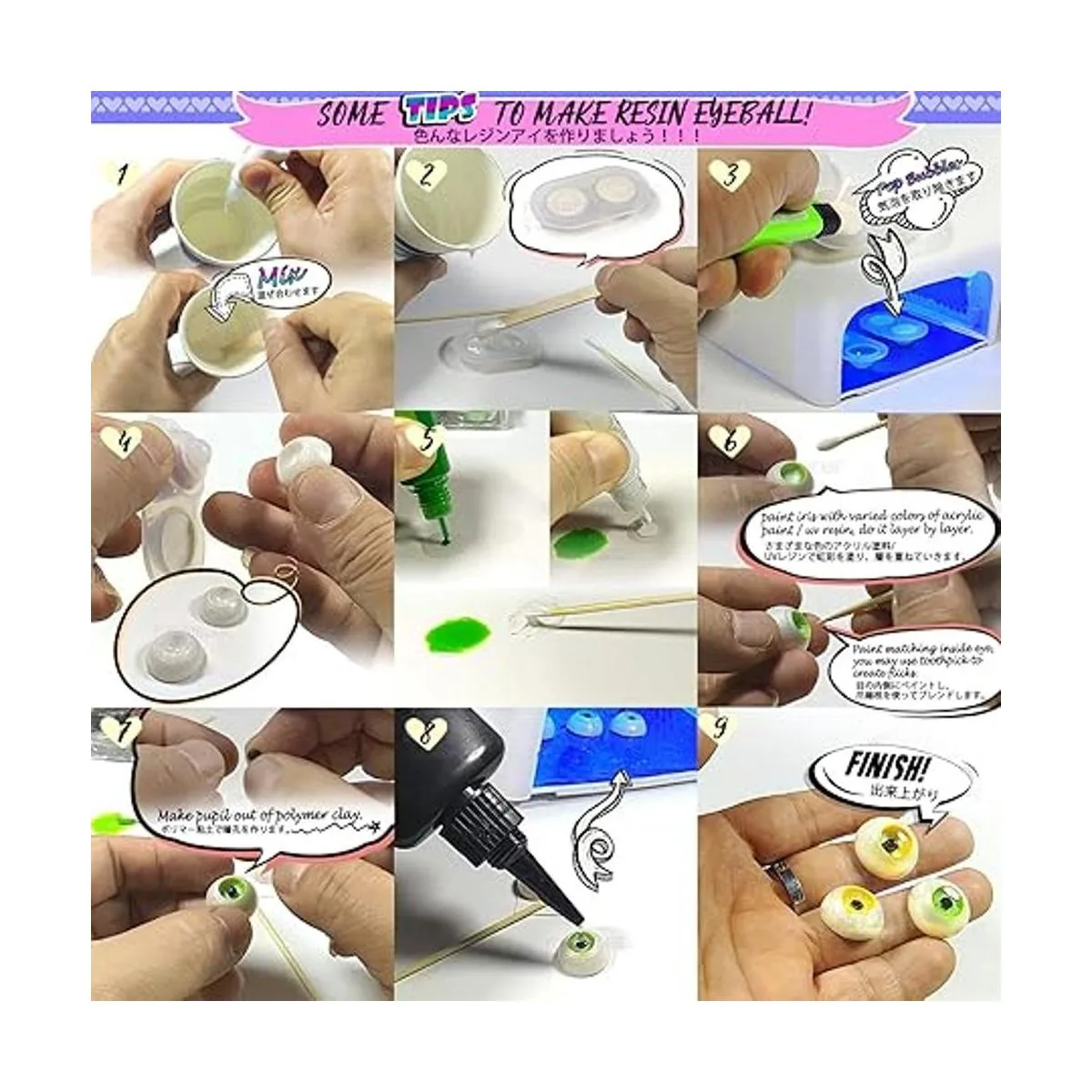 Funshowcase Moldes de silicona con cúpula de globo ocular_4