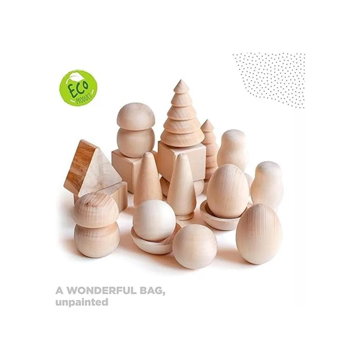 Ulanik DIY Juego de 20 figuras de madera sin acabar_4