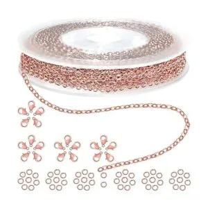 Jishi 33ft Link Cable Chain Roll 2mm Rose Gold Chain for_1