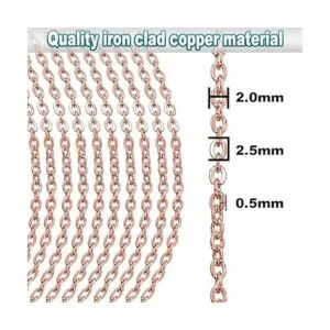 Jishi 33ft Link Cable Chain Roll 2mm Rose Gold Chain for_3