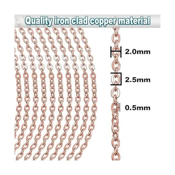 Jishi 33ft Link Cable Chain Roll 2mm Rose Gold Chain for_3