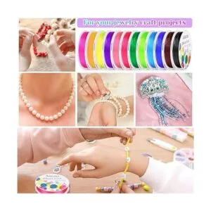 Anezus Cuerda elástica para pulseras 12 rollos de_7