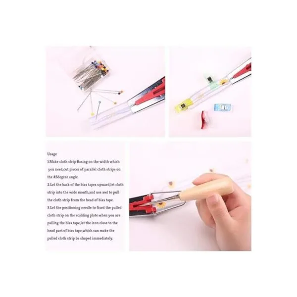 BUTUZE Kit de cinta de sesgo de tela con punzón de_4