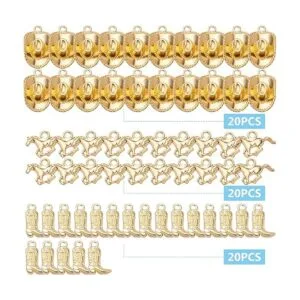 60 colgantes chapados en oro con temática occidental de_2