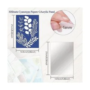 Juego de 32 hojas de papel cianotipo para impresión solar_2