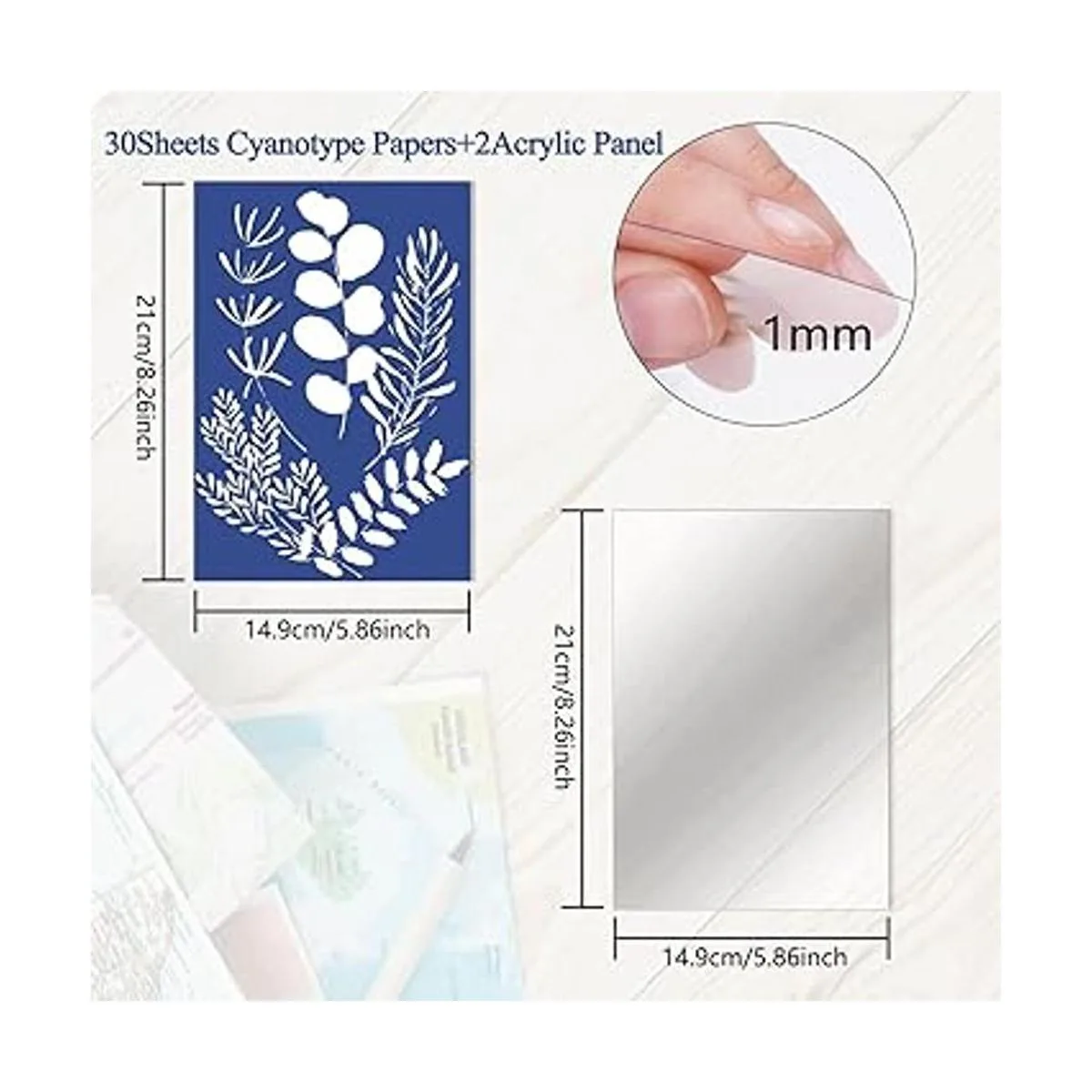 Juego de 32 hojas de papel cianotipo para impresión solar_2