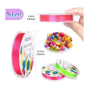 Anezus Cuerda elástica para pulseras 12 rollos de_3