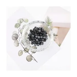 93 cuentas negras de copo de nieve de piedra natural para_5