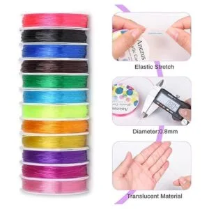 Anezus Cuerda elástica para pulseras 12 rollos de_4