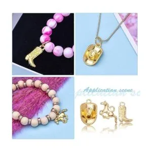 60 colgantes chapados en oro con temática occidental de_6