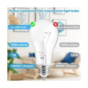 Bombillas LED bombillas LED A19 equivalentes a 100 W luz_4