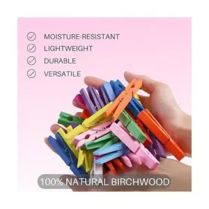 Alfileres de ropa 50 pinzas de colores naturales de_2