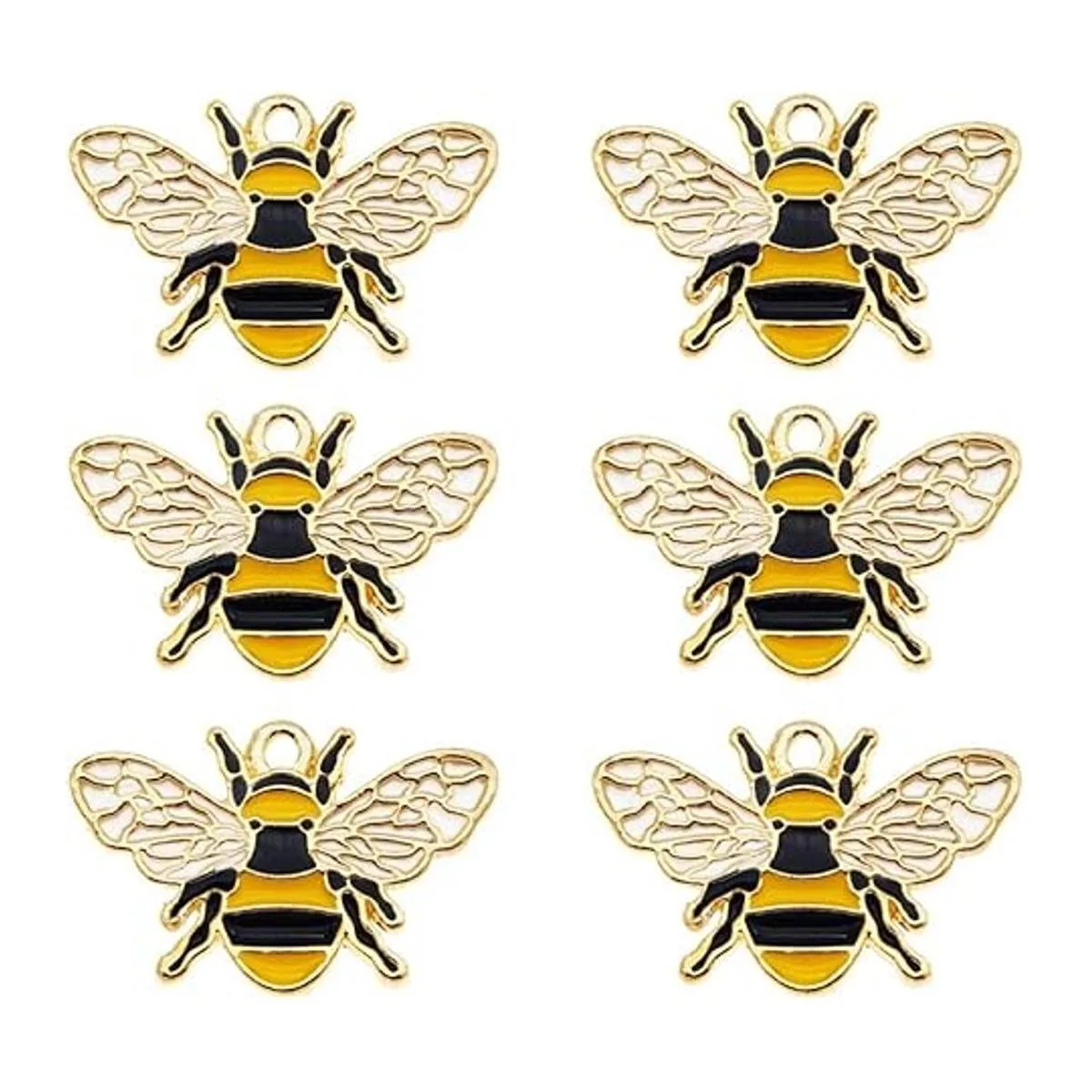 Lote de x24 dijes de abeja de miel de aceite de esmalte_2