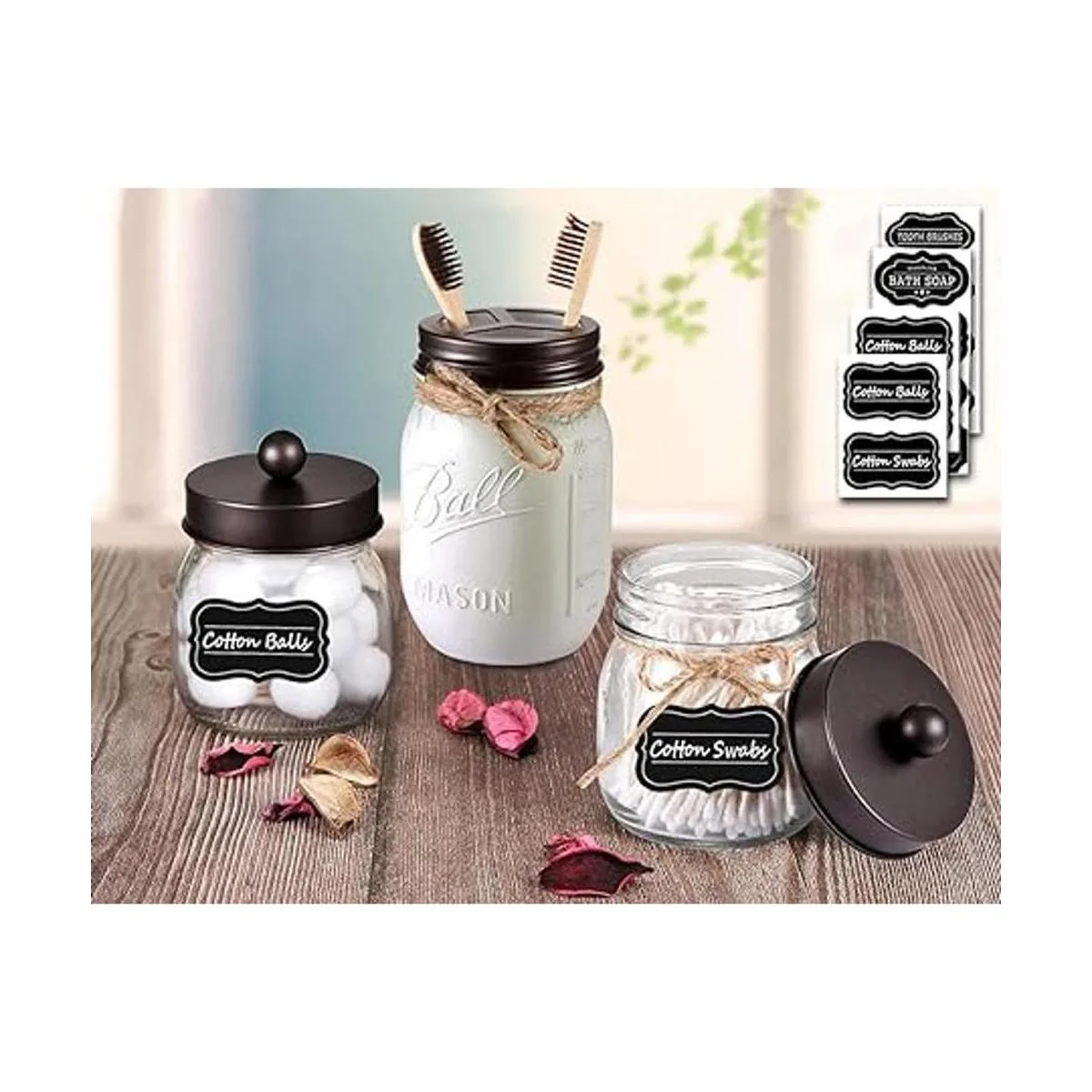 Juego de accesorios de baño Mason Jar 4 piezas tarros_7