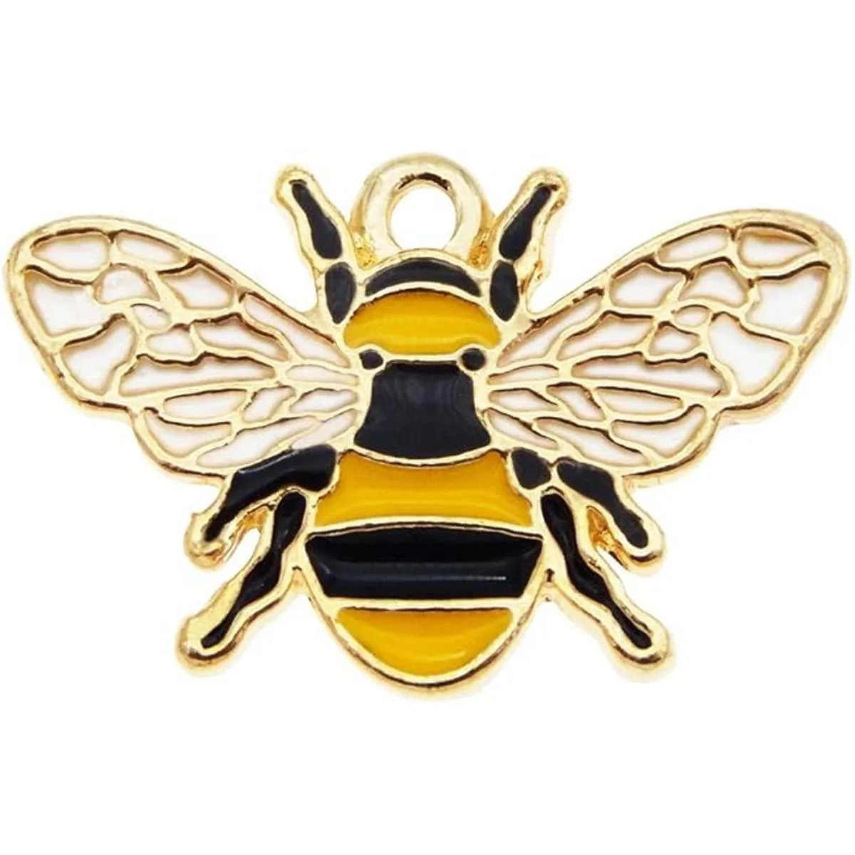Lote de x24 dijes de abeja de miel de aceite de esmalte_3