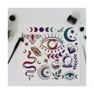 BENECREAT Plantillas temáticas de brujería de 6 x 6_5