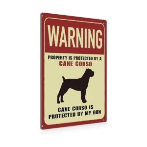 Letrero de advertencia de metal Corso con bastón de_1