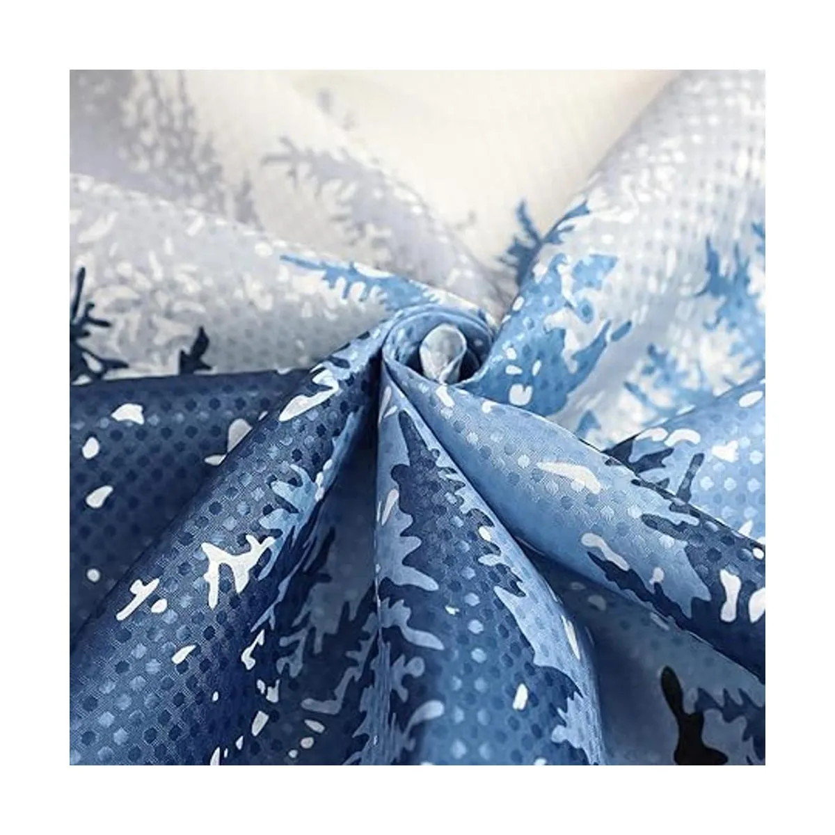 Juego de cortinas de ducha de tela patrón de árbol_3