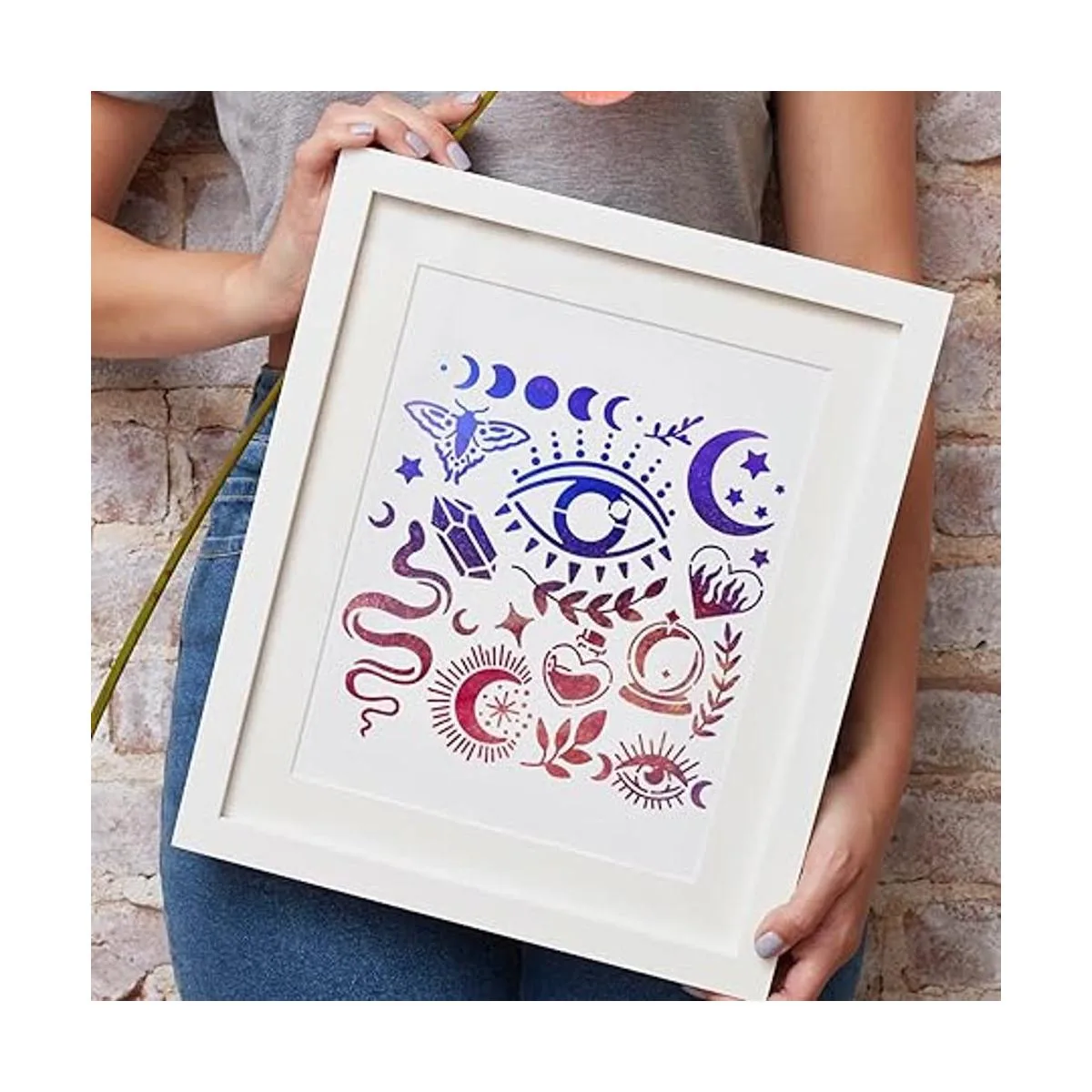 BENECREAT Plantillas temáticas de brujería de 6 x 6_6