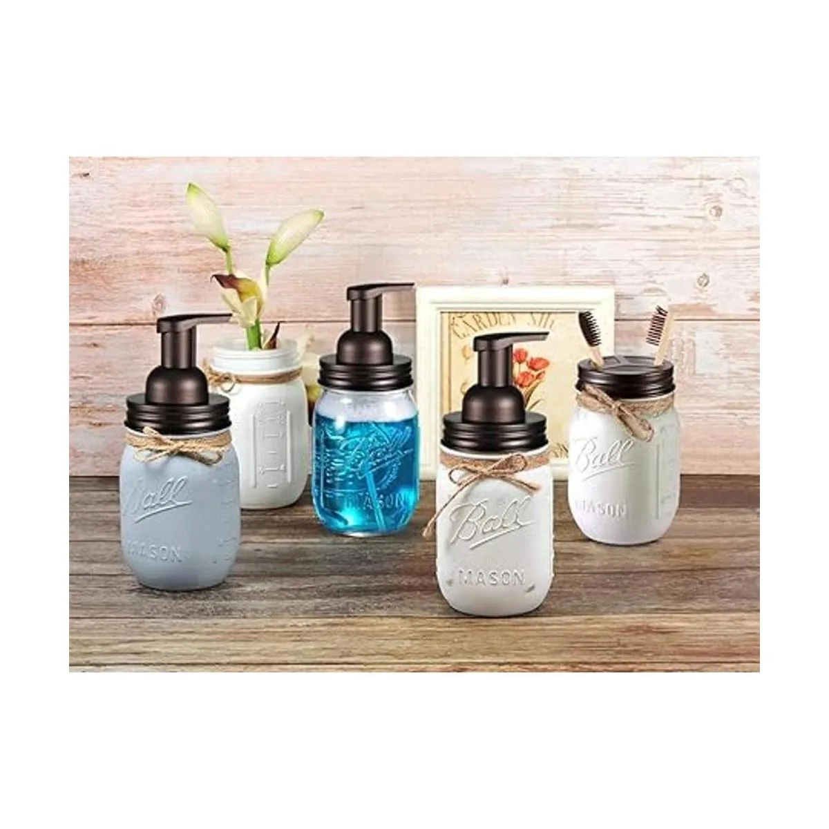 Juego de accesorios de baño Mason Jar 4 piezas tarros_6